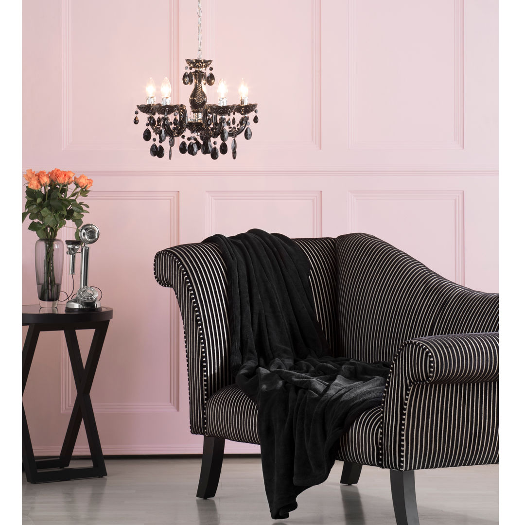 Marie Therese Chandelier 5 Light Dual Mount Black Litecraft Salones modernos Iluminación