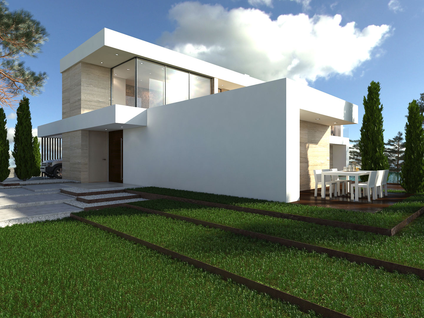 VILLA R&J, L5F Arquitectura e Ingeniería | La Quinta Fachada L5F Arquitectura e Ingeniería | La Quinta Fachada Modern houses