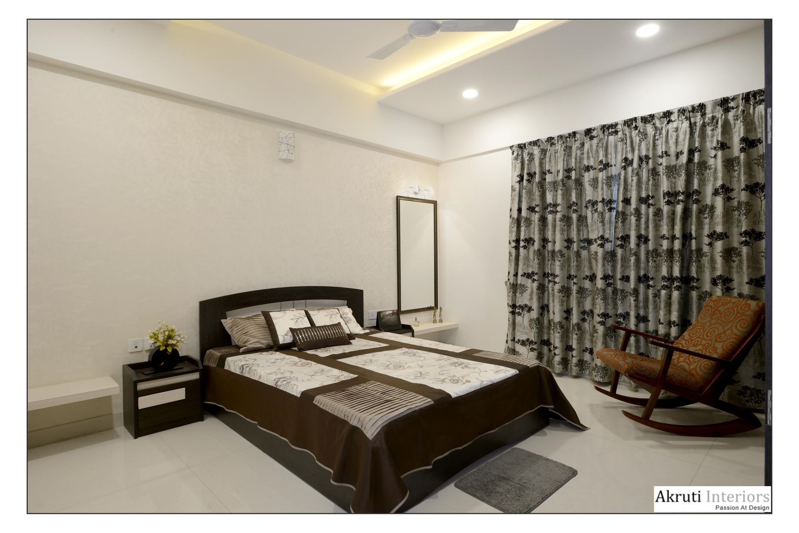 Guest Bed Akruti Interiors Pune Modern style bedroom Plywood Wardrobes & closets