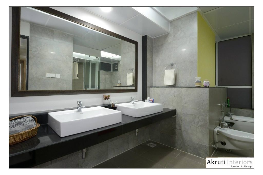 Master Bath Akruti Interiors Pune Modern bathroom Tiles