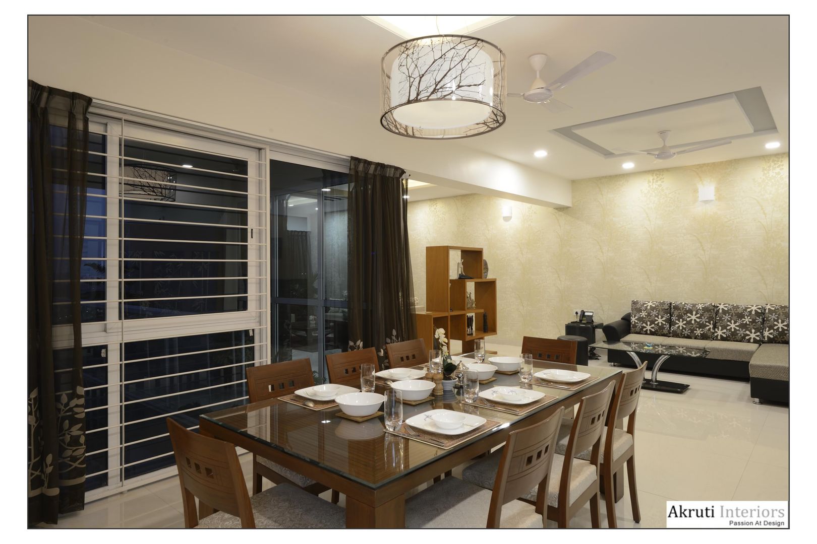 Dining Akruti Interiors Pune Modern dining room Glass Tables