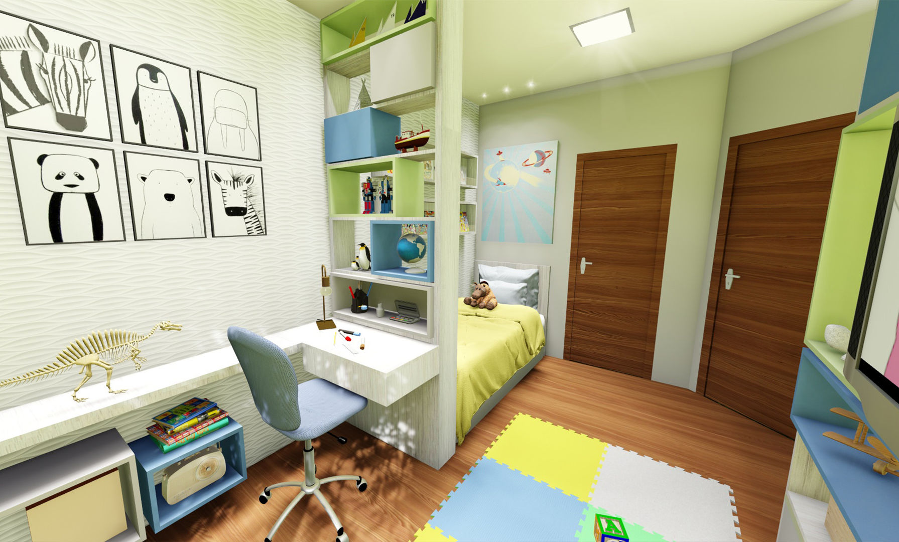 Decoração e interiores de Quarto infantil, Gabriela Pacheco | Arquitetura+Design+Paisagismo Gabriela Pacheco | Arquitetura+Design+Paisagismo Modern Kid's Room MDF