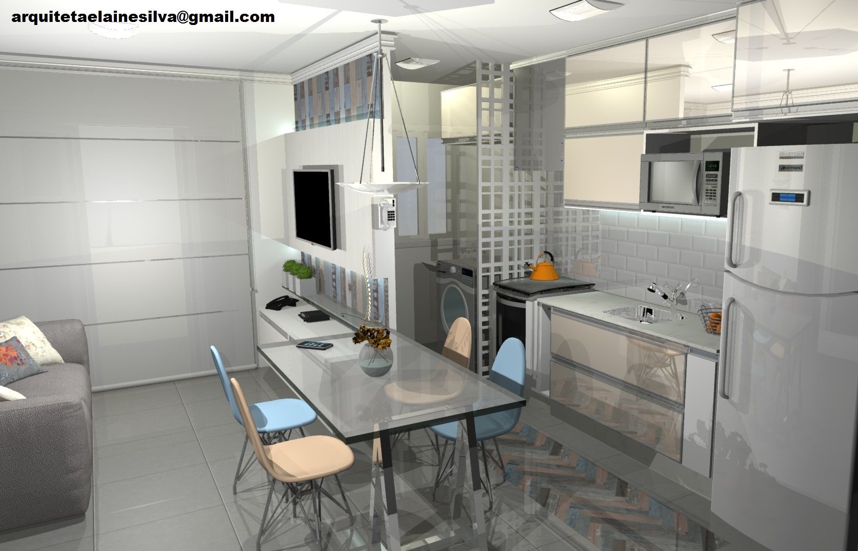 Apartamento Pequeno, Arquiteta Elaine Silva Arquiteta Elaine Silva Modern kitchen