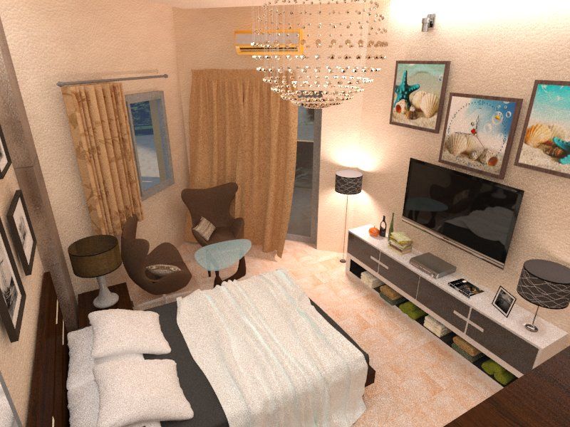 bedroom Taghred Elmasry モダンスタイルの寝室