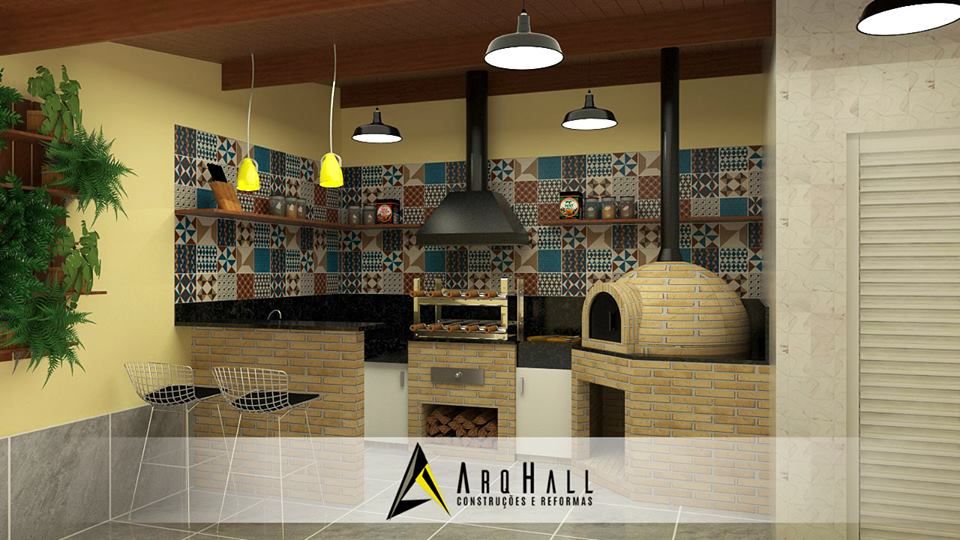 Area Gourmet , Arqhall Arquitetura e Gerenciamento Arqhall Arquitetura e Gerenciamento Modern style kitchen