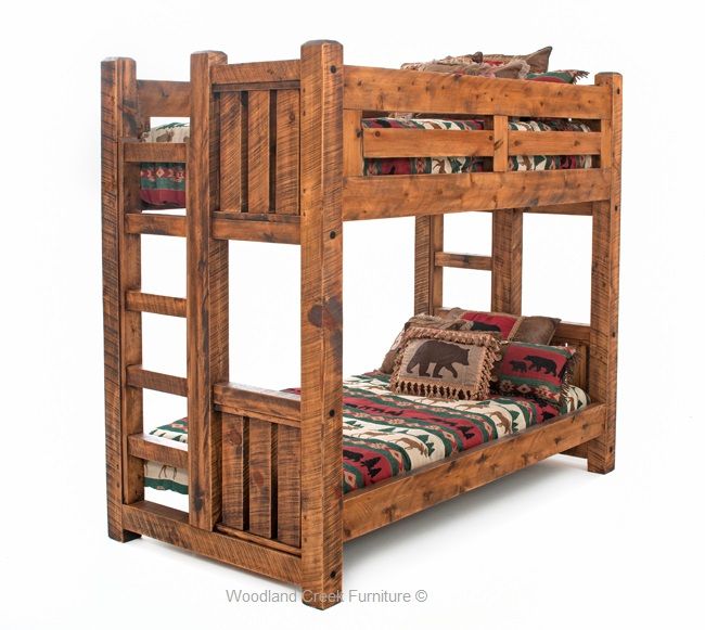 Timber Frame Wood Bunk Bed, Woodland Creek Woodland Creek Bedroom لکڑی Wood effect Beds & headboards
