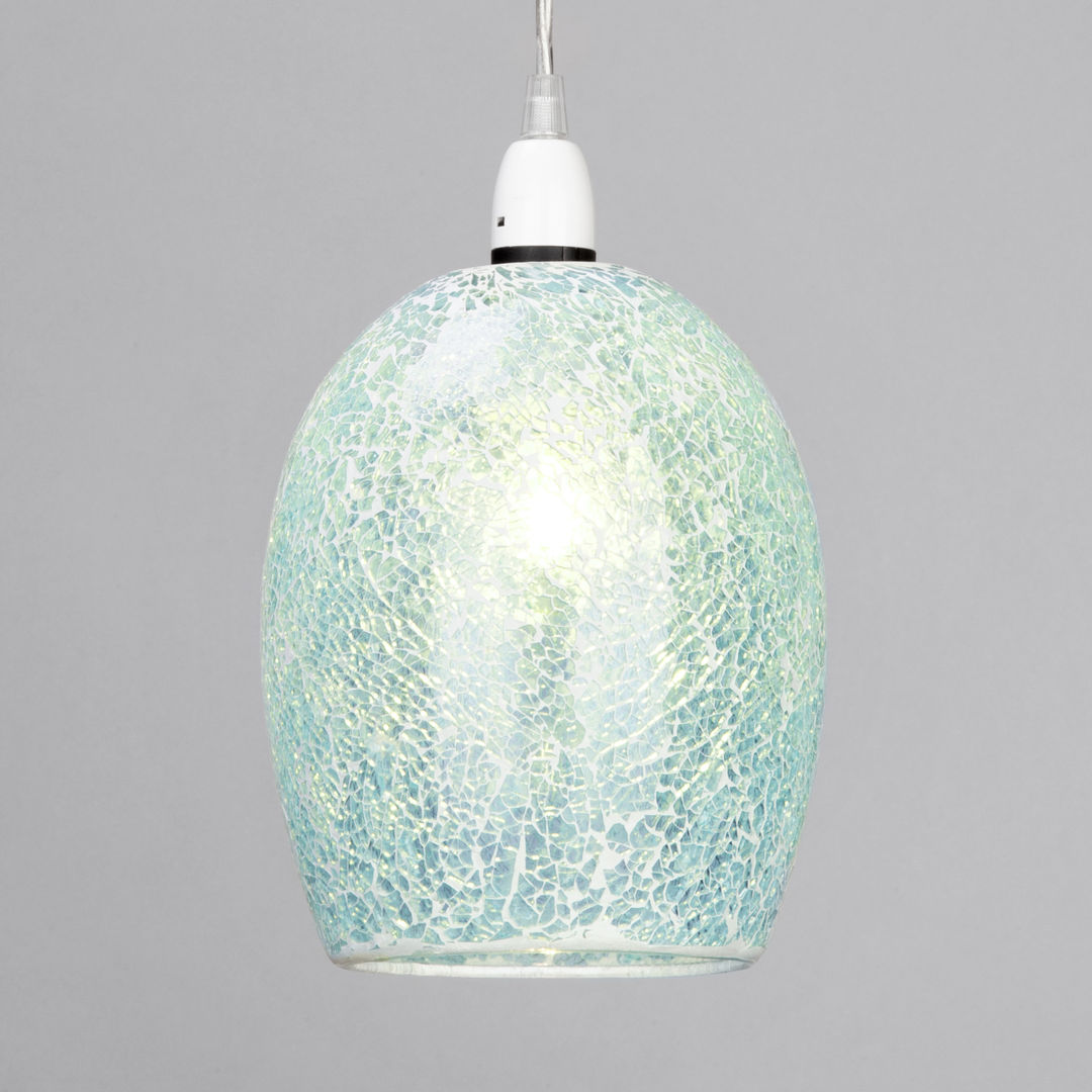 Tate Crackle Glass Easy to Fit Ceiling Light Shade Teal Blue Litecraft Salones de estilo moderno Vidrio Iluminación