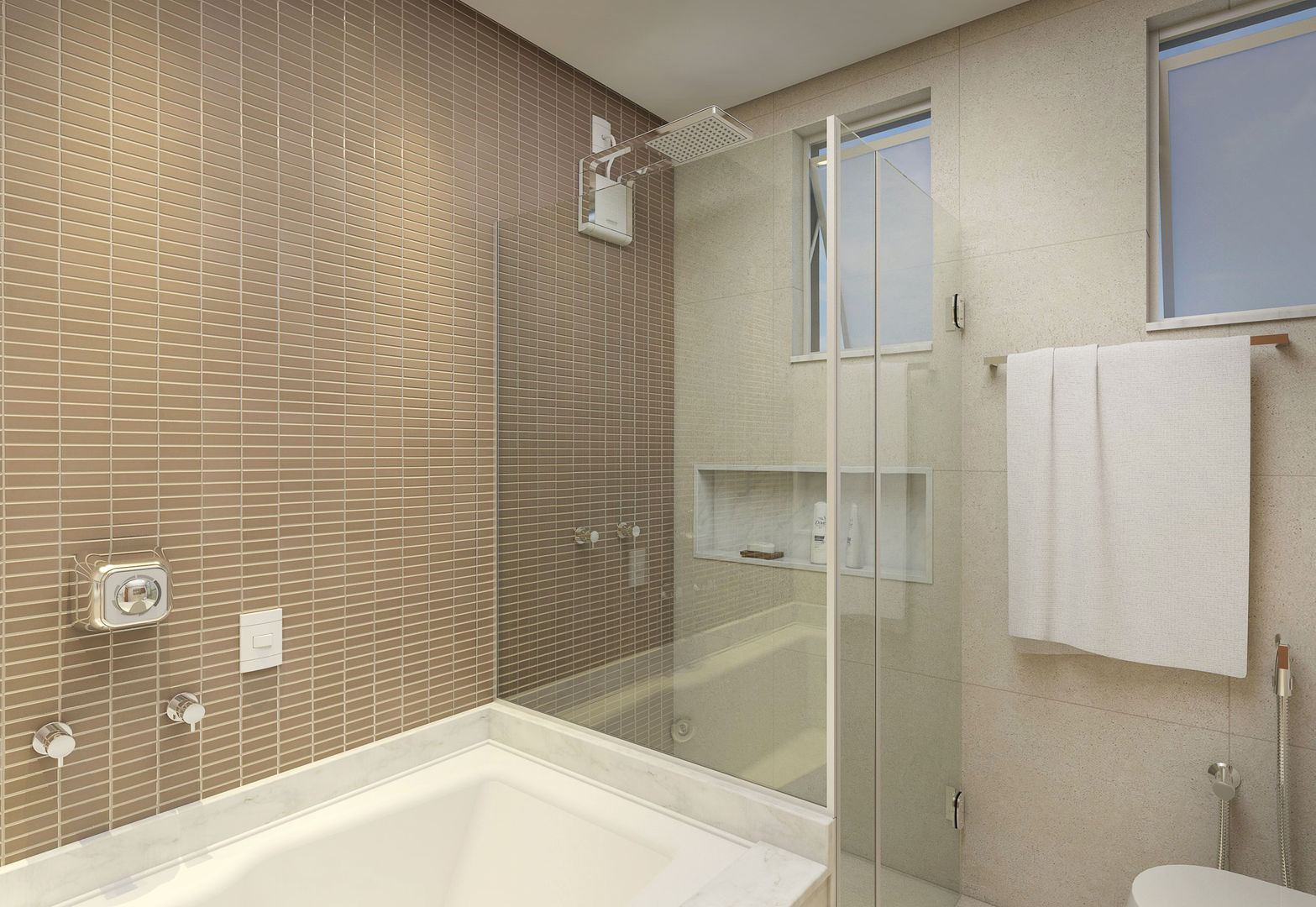 Banheiro Suíte Filipe Castro Arquitetura | Design Banheiros minimalistas Cerâmica