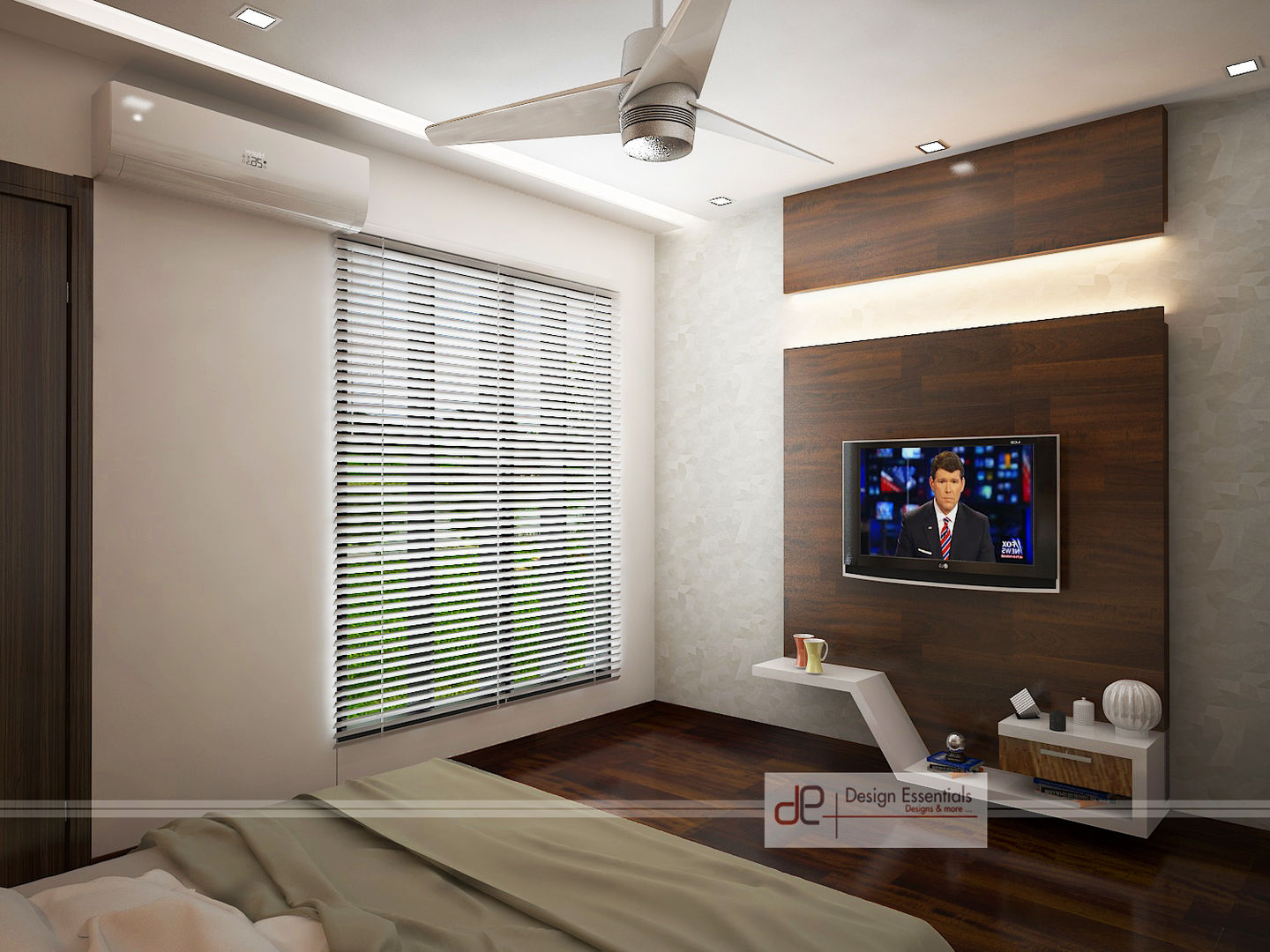 Villa at Jay Pee Greens Greater Noida , Design Essentials Design Essentials モダンスタイルの寝室 合板（ベニヤ板）