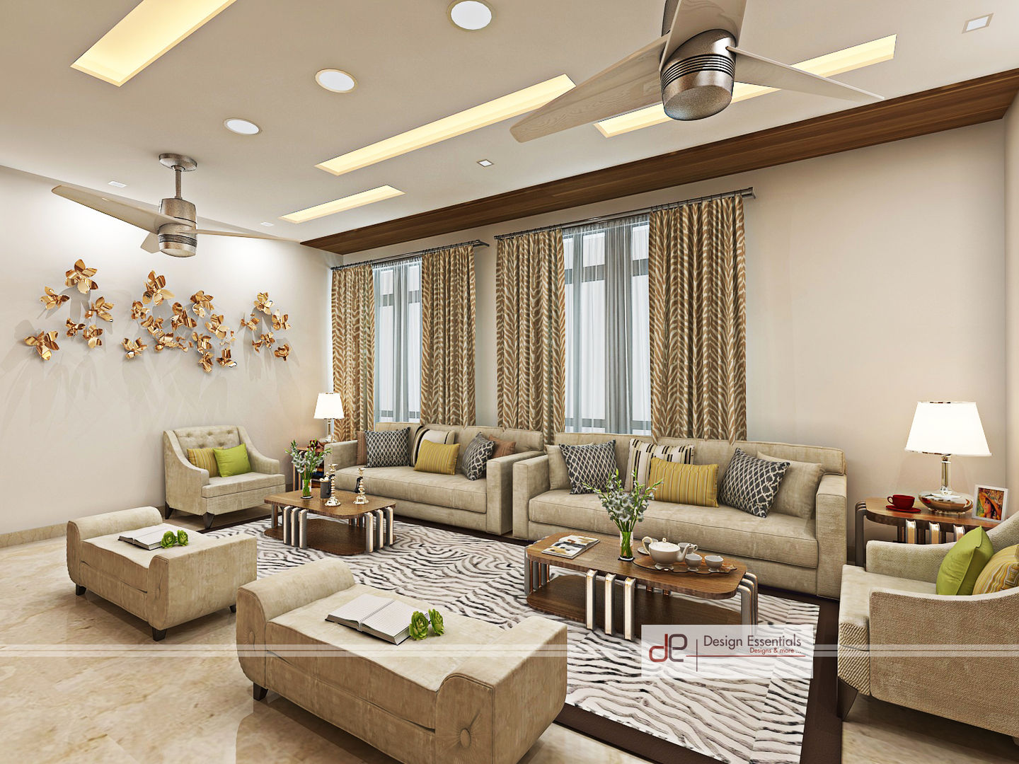 Villa at Jay Pee Greens Greater Noida , Design Essentials Design Essentials Moderne woonkamers Multiplex