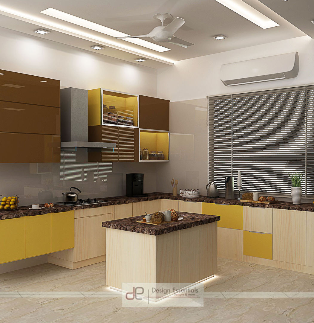 Villa at Jay Pee Greens Greater Noida , Design Essentials Design Essentials Modern kitchen Plywood Beige