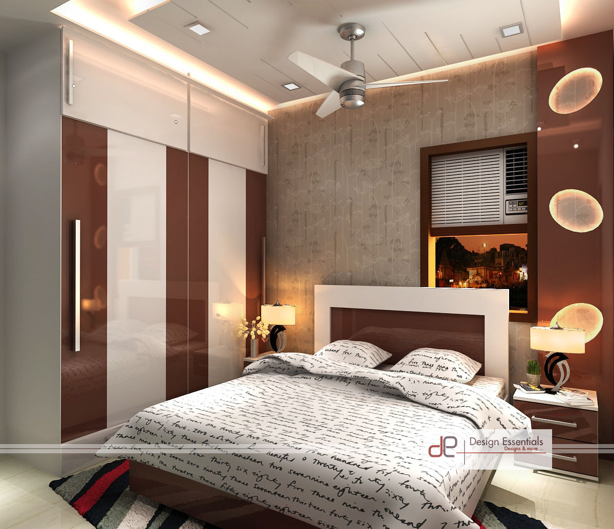 Residence at Rohini, New Delhi, Design Essentials Design Essentials غرفة نوم خشب رقائقي