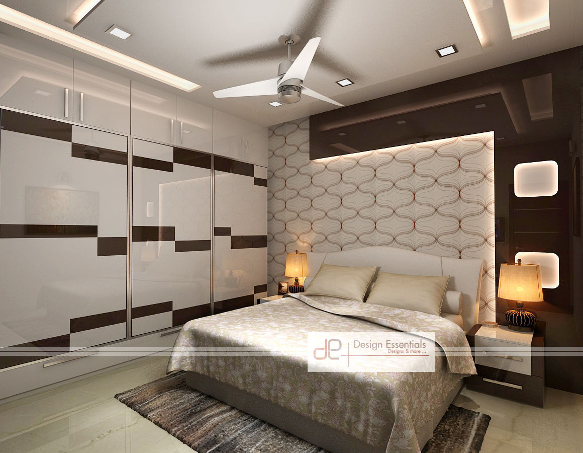 Residence at Rohini, New Delhi, Design Essentials Design Essentials モダンスタイルの寝室 合板（ベニヤ板）