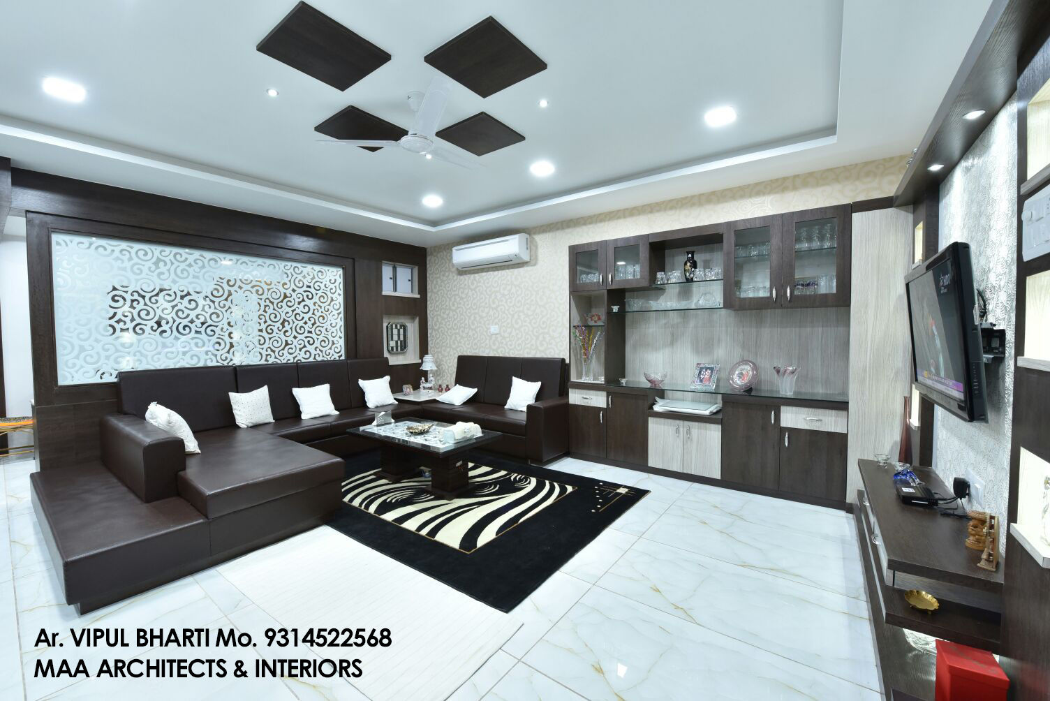 M.M Mehta Ji , MAA ARCHITECTS & INTERIOR DESIGNERS MAA ARCHITECTS & INTERIOR DESIGNERS Nowoczesny salon