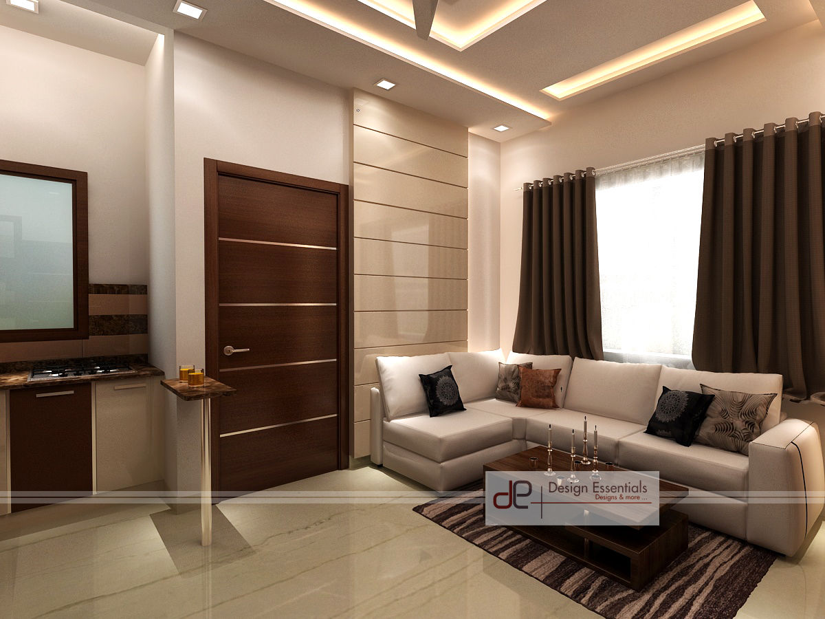 Residence at Rohini, New Delhi, Design Essentials Design Essentials Modern living room Plywood