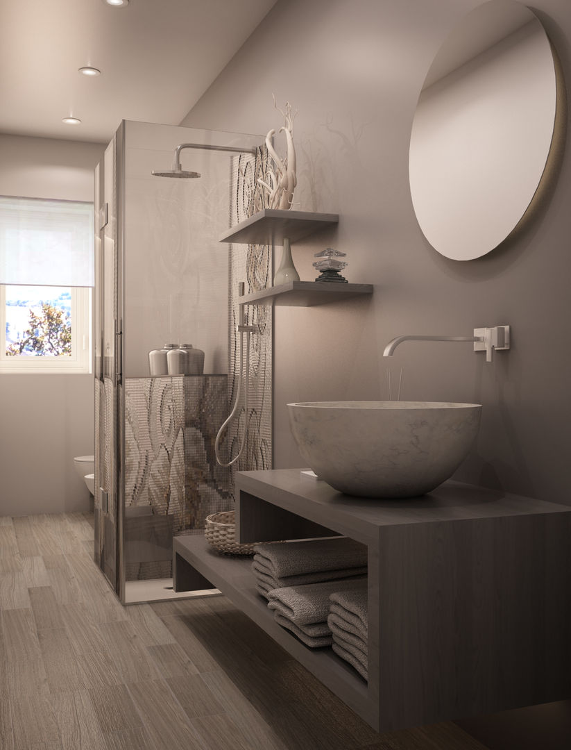 "Creazione ampio open-space flessibile e maggiormente fruibile", MC Ristrutturare Casa MC Ristrutturare Casa Modern Bathroom