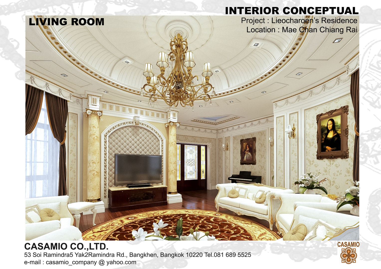 LIEOCHAROEN's RESIDENCE, CASAMIO Co.,Ltd. CASAMIO Co.,Ltd. Classic style living room