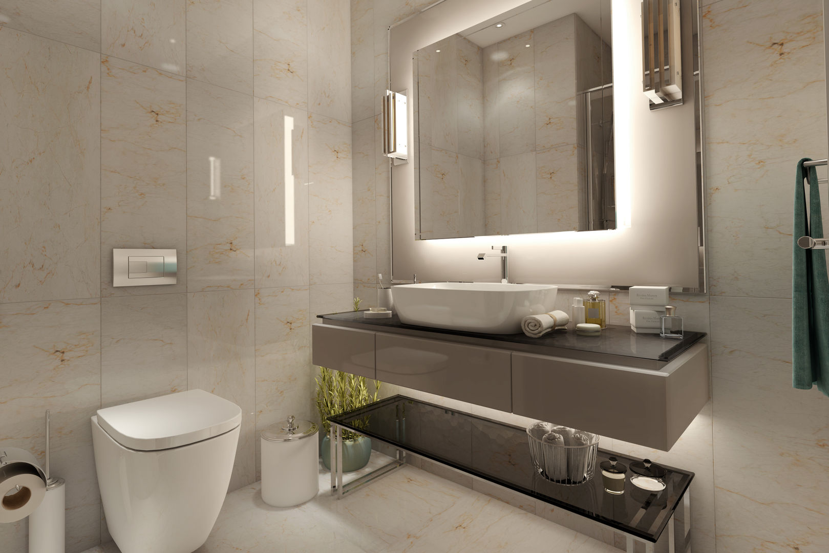 Yalova_Villa_Yatak Odası-3 Banyo homify Modern Banyo