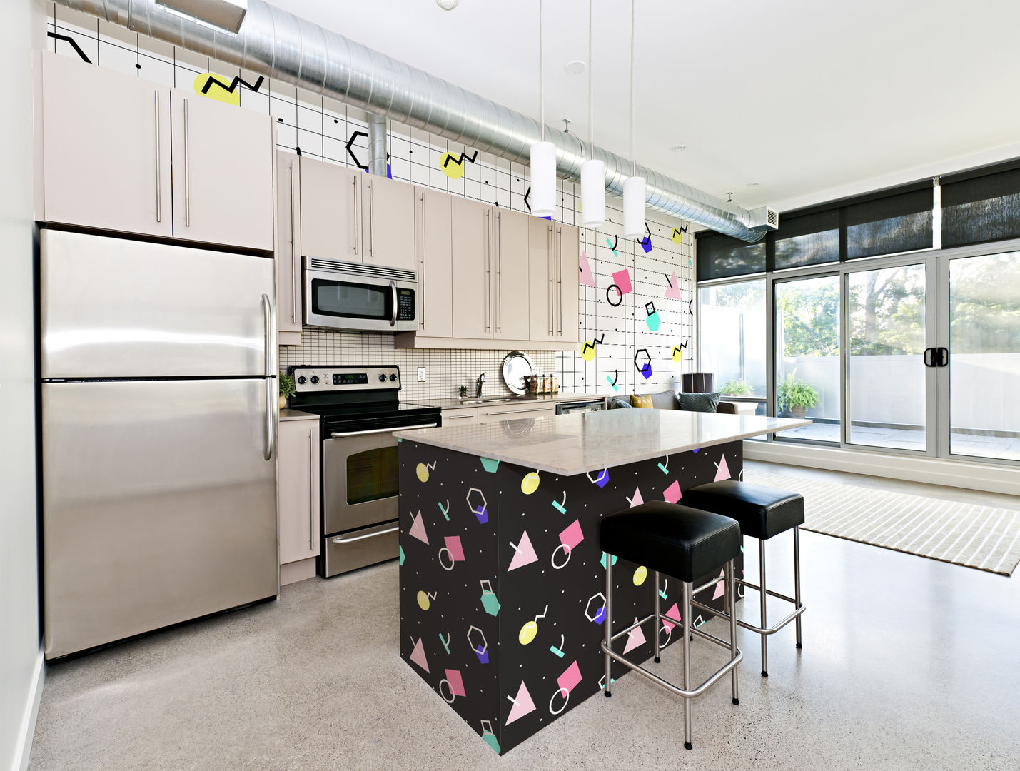 COSMIC KITCHEN Pixers Nhà bếp phong cách hiện đại kitchen island,geometric,wallmural,sticker,Accessories & textiles