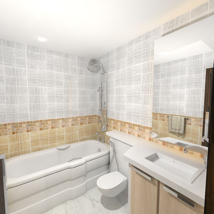 Palacio 1BHK , Gurooji Designs Gurooji Designs Modern style bathrooms