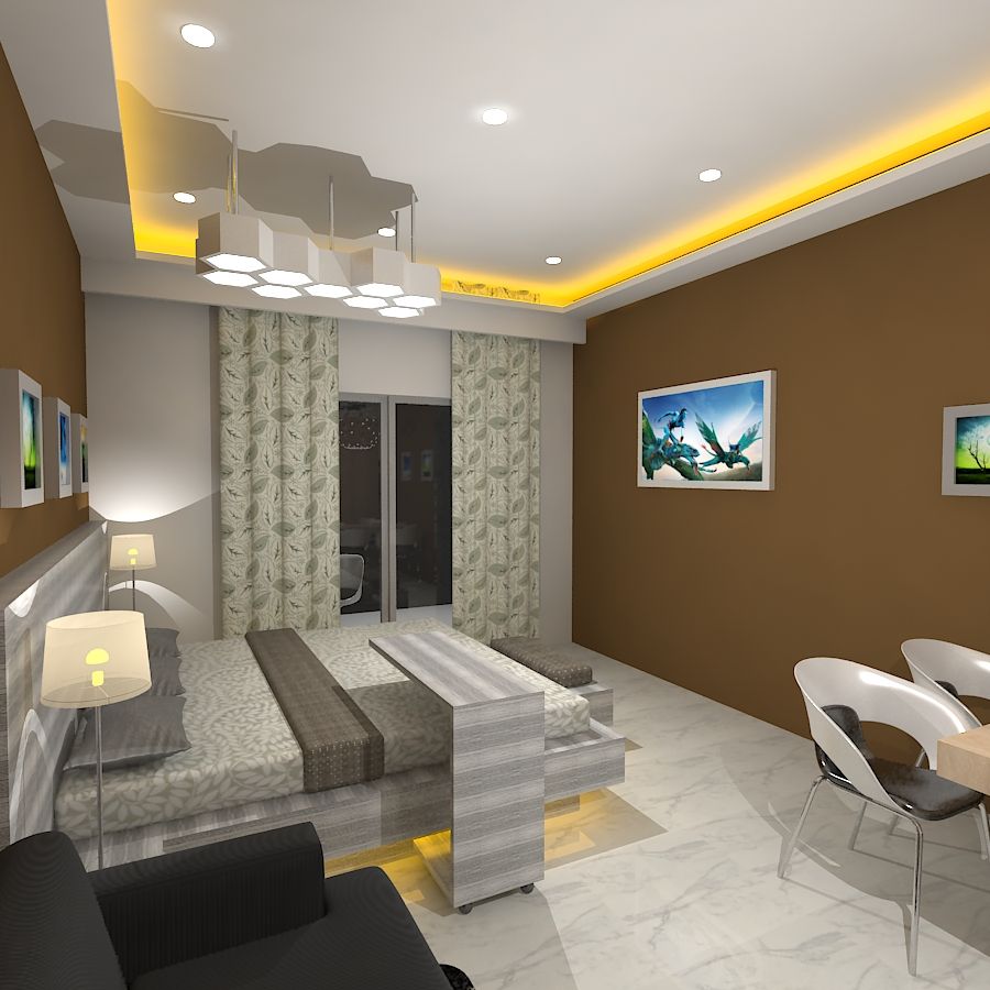 Palacio Studio Apartment , Gurooji Designs Gurooji Designs Modern style bedroom