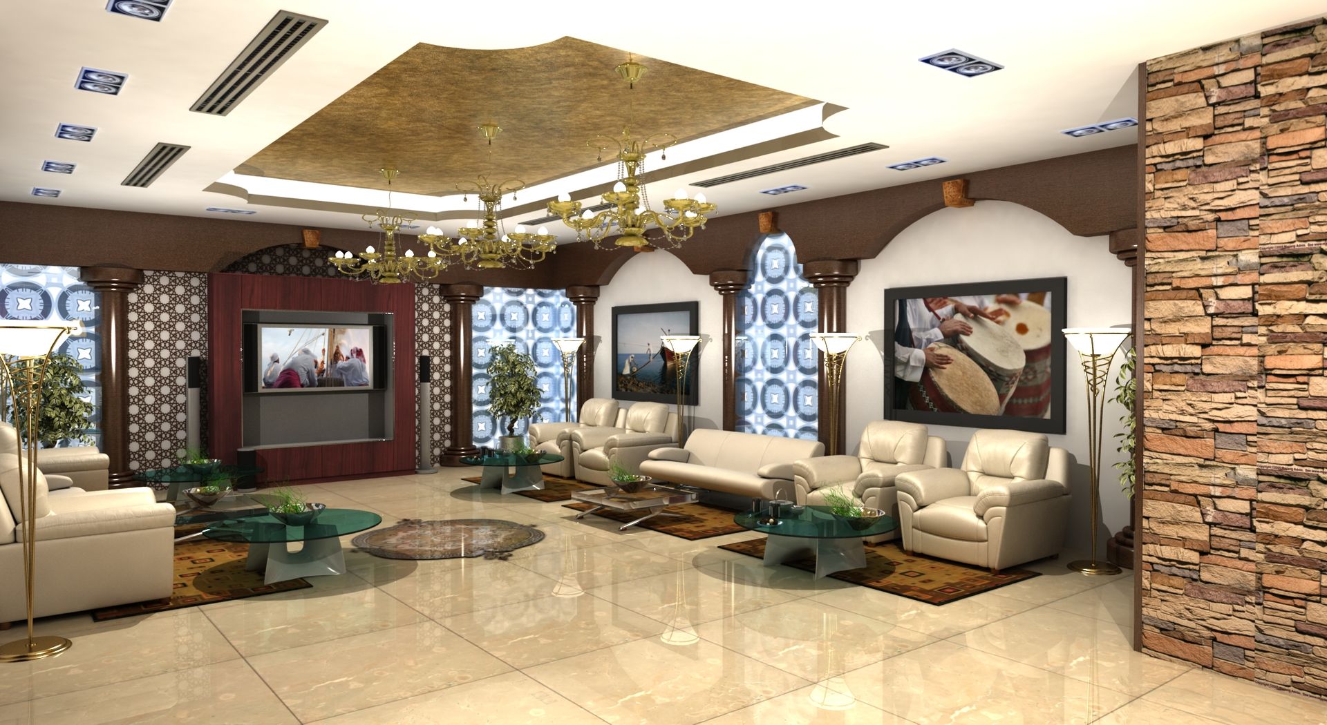 Arabic Villa , Gurooji Designs Gurooji Designs Living room