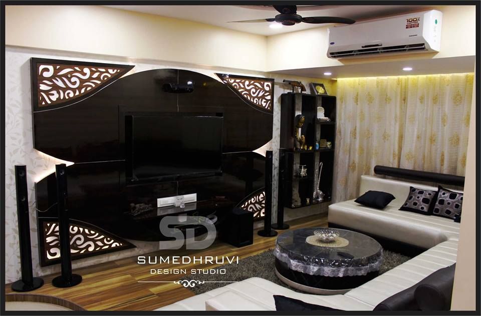 Mr. Dhanjal's Residence, SUMEDHRUVI DESIGN STUDIO SUMEDHRUVI DESIGN STUDIO Salas de estar modernas