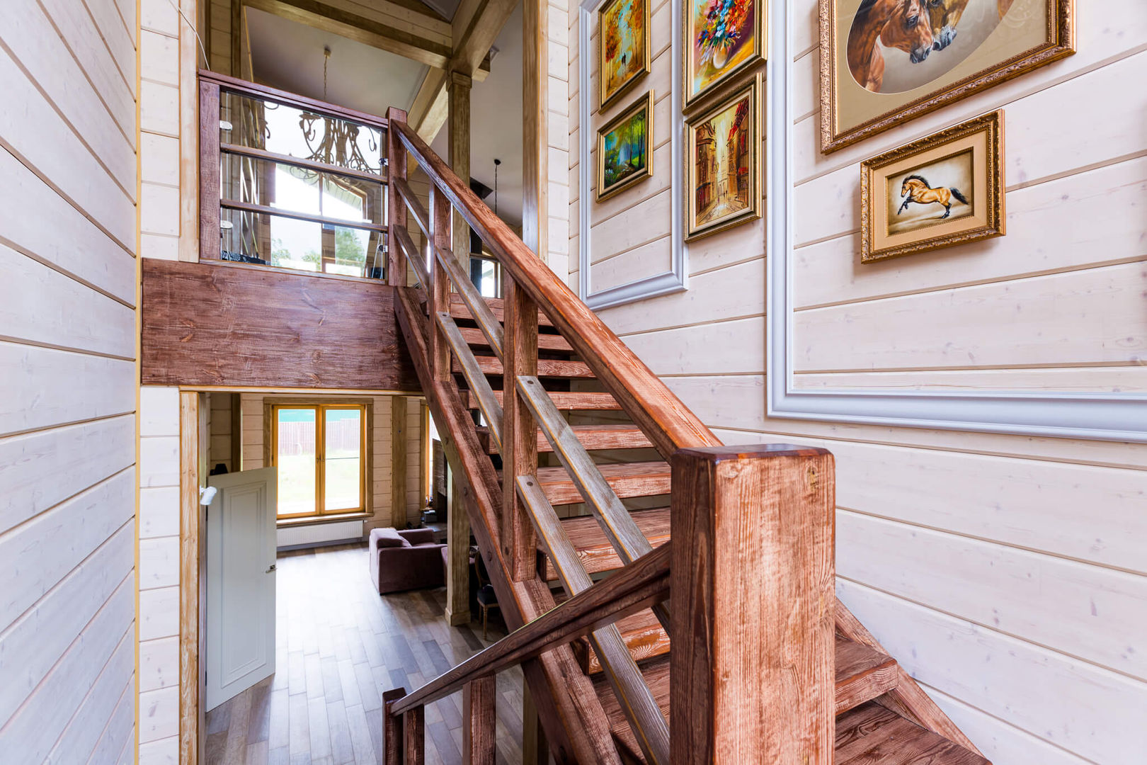Индивидуальный проект дома из клееного бруса 568 кв.м., GOOD WOOD GOOD WOOD Classic style corridor, hallway and stairs