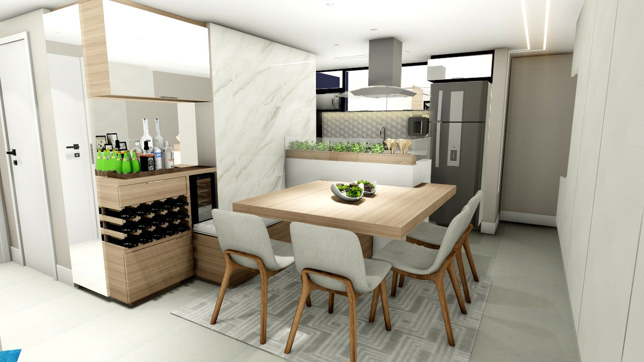 Apartamento compacto para jovem casal moderno, Studio² Studio² Modern dining room
