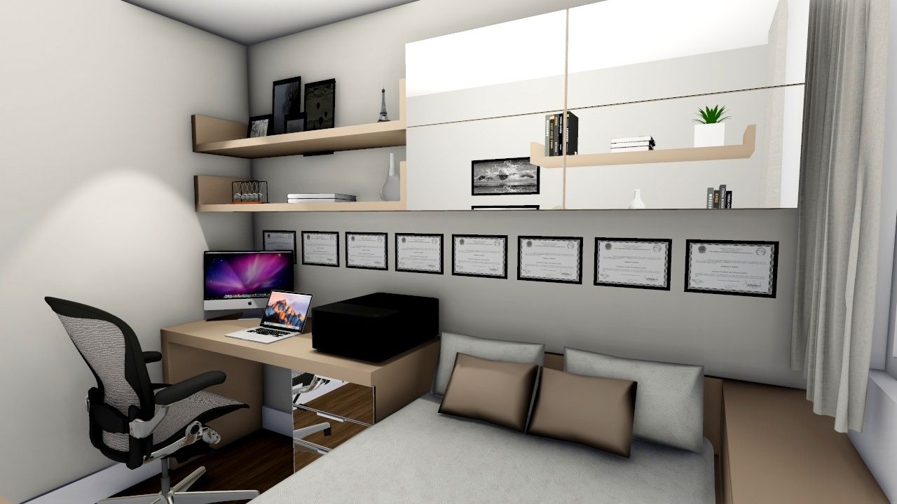 Apartamento compacto para jovem casal moderno, Studio² Studio² Modern study/office