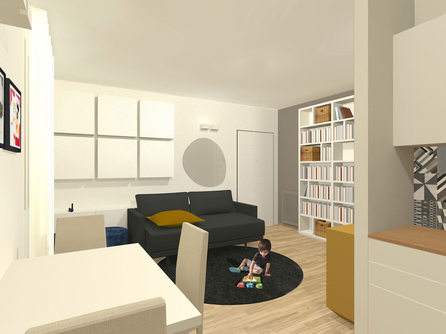 nuovi interni per una giovane famiglia 2, Flavia Benigni Architetto Flavia Benigni Architetto Modern living room