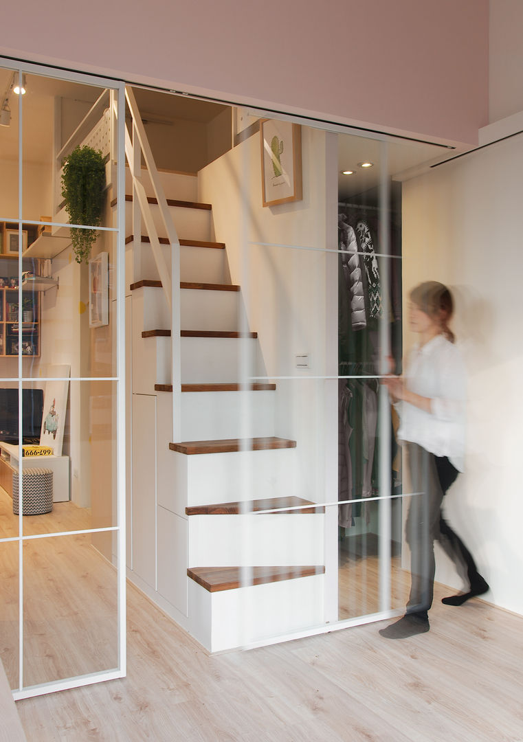 每個女生都夢想擁有一座更衣室 creating a cloakroom from an aisle 一葉藍朵設計家飾所 A Lentil Design Scandinavian style dressing room