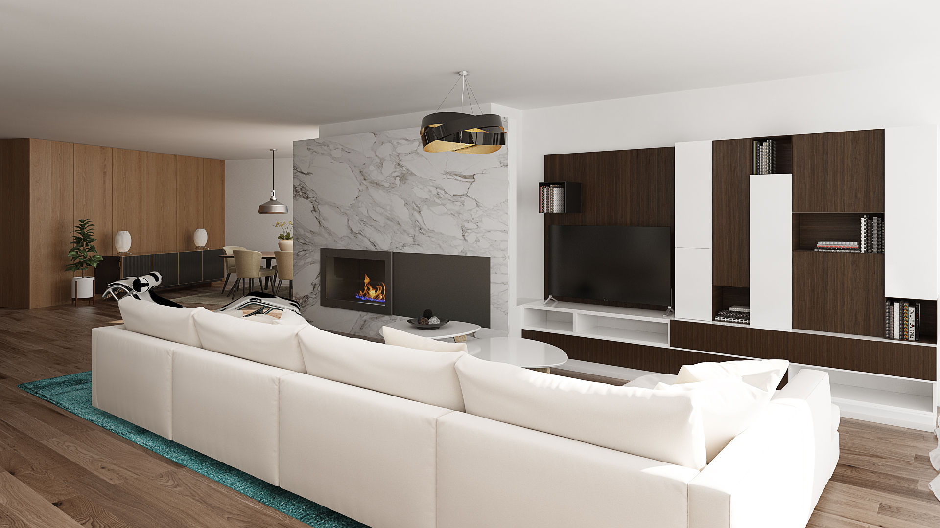 Moradia Unifamiliar T3 - Lordelo-Paredes, Esboçosigma, Lda Esboçosigma, Lda Modern living room