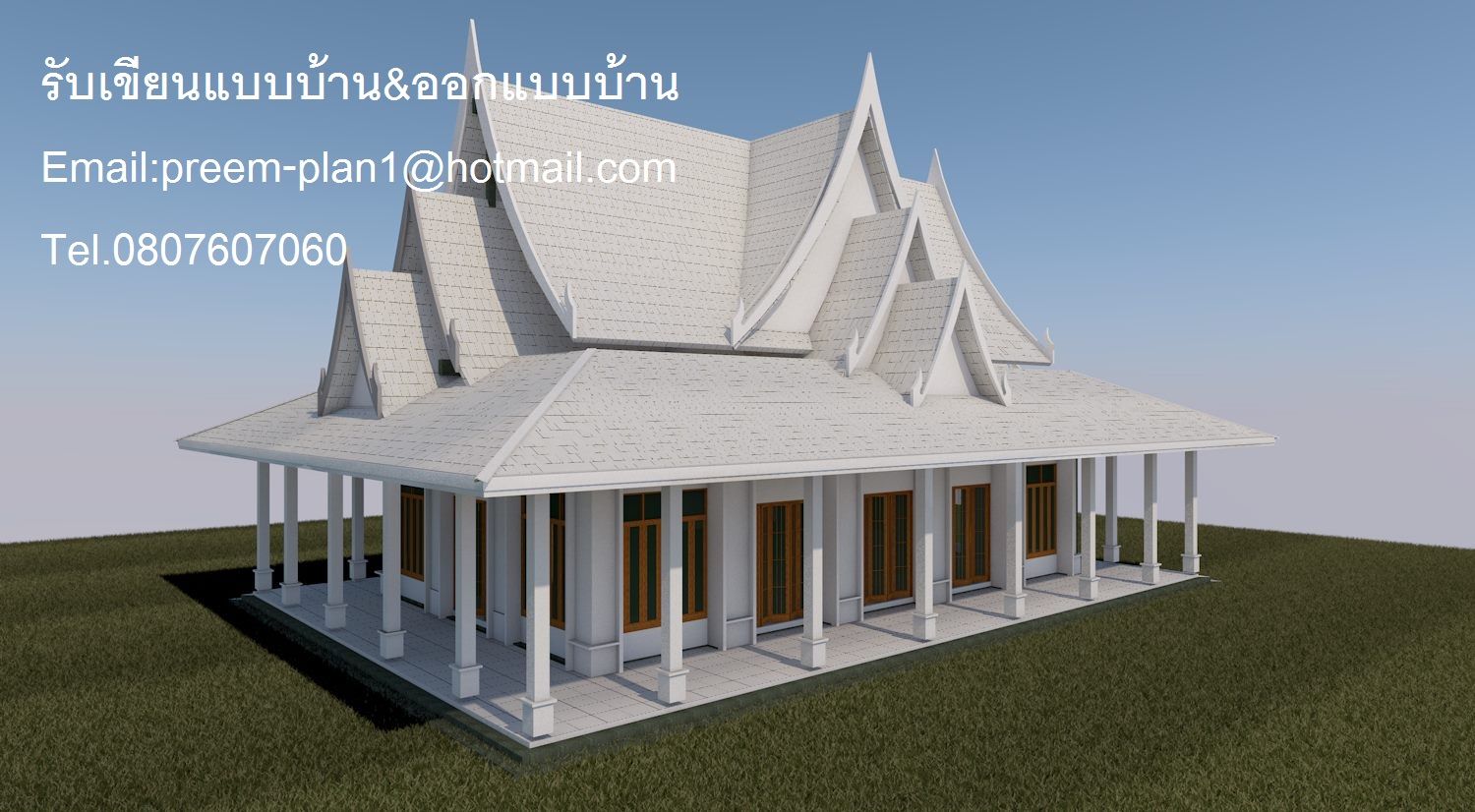 ศาลาวัด , รับเขียนแบบบ้าน&ออกแบบบ้าน รับเขียนแบบบ้าน&ออกแบบบ้าน Rumah Gaya Kolonial
