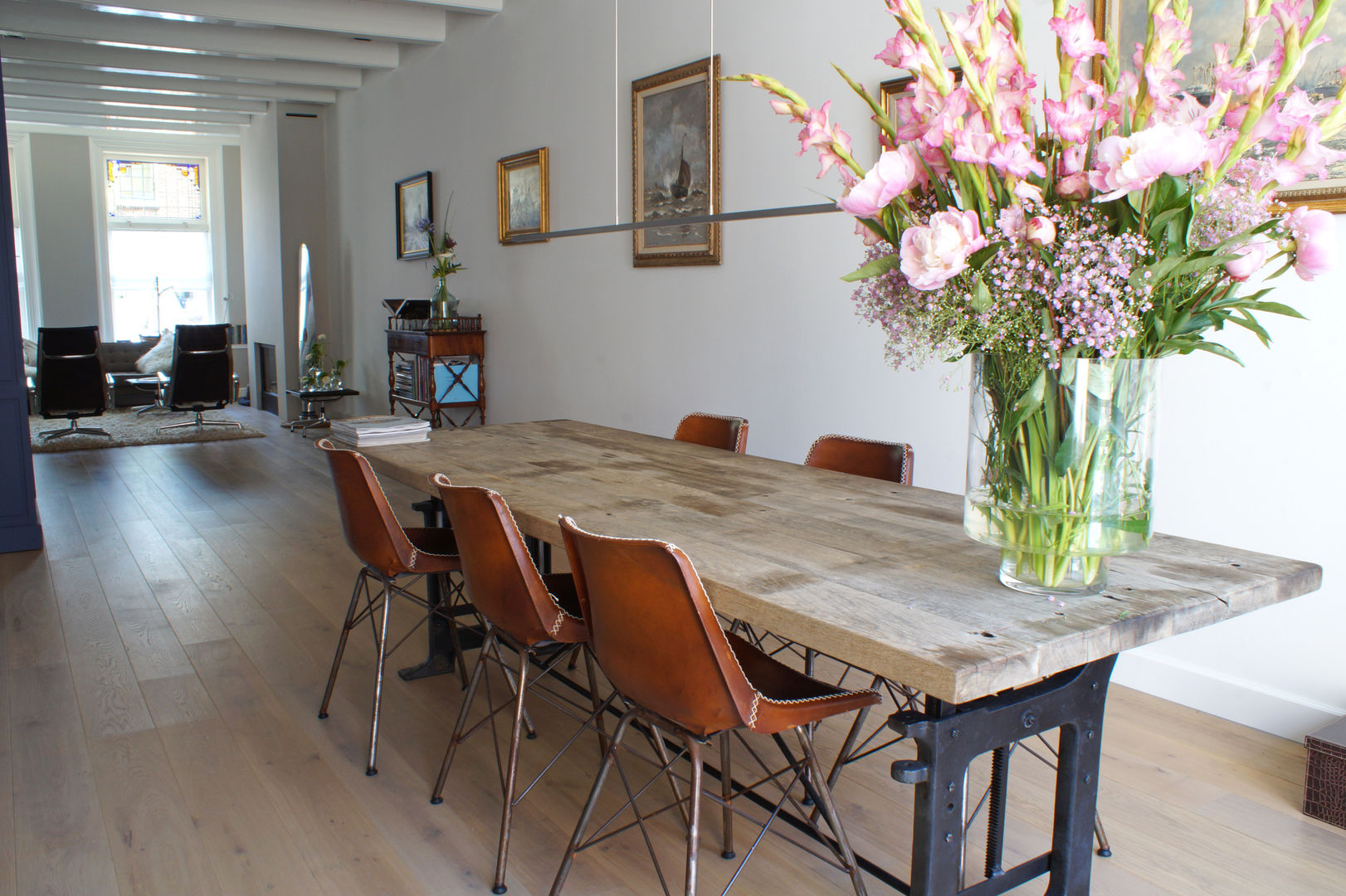 Verbouw monumentale woning, studio architecture studio architecture Eclectic style dining room Wood Wood effect