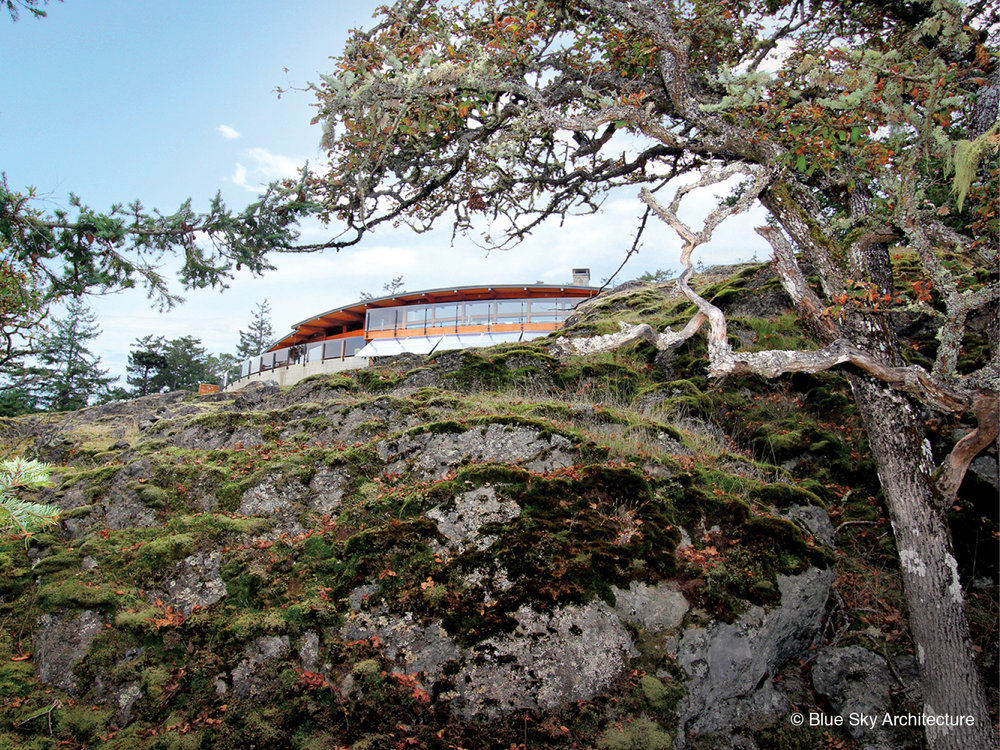 Off the Grid Cliff - Exterior View Helliwell + Smith • Blue Sky Architecture Modern home