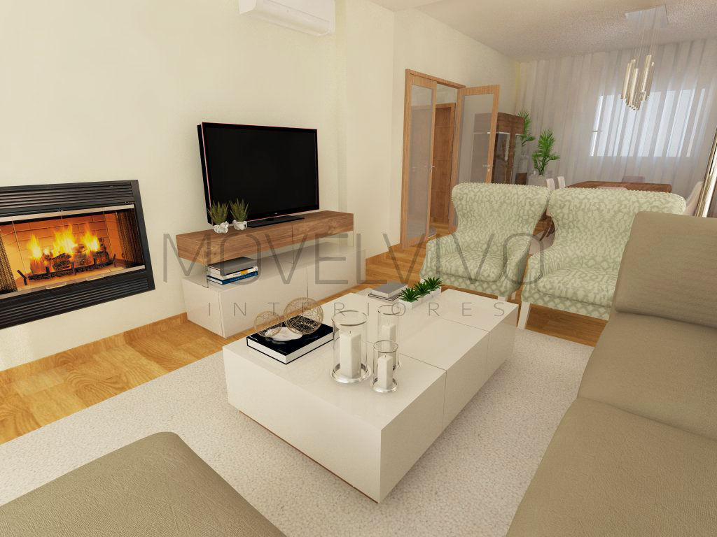 3D Living Room, Movelvivo Interiores Movelvivo Interiores Ruang Keluarga Modern