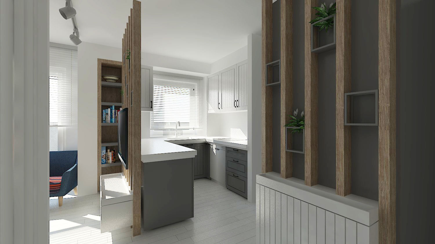 homify Modern Kitchen Cabinets & shelves