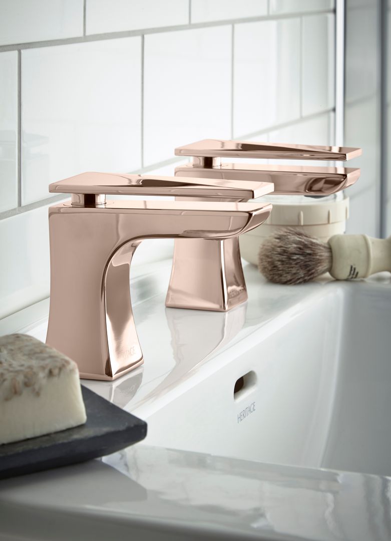 Hemsby basin taps in rose gold Heritage Bathrooms حمام rose gold,Hemsby