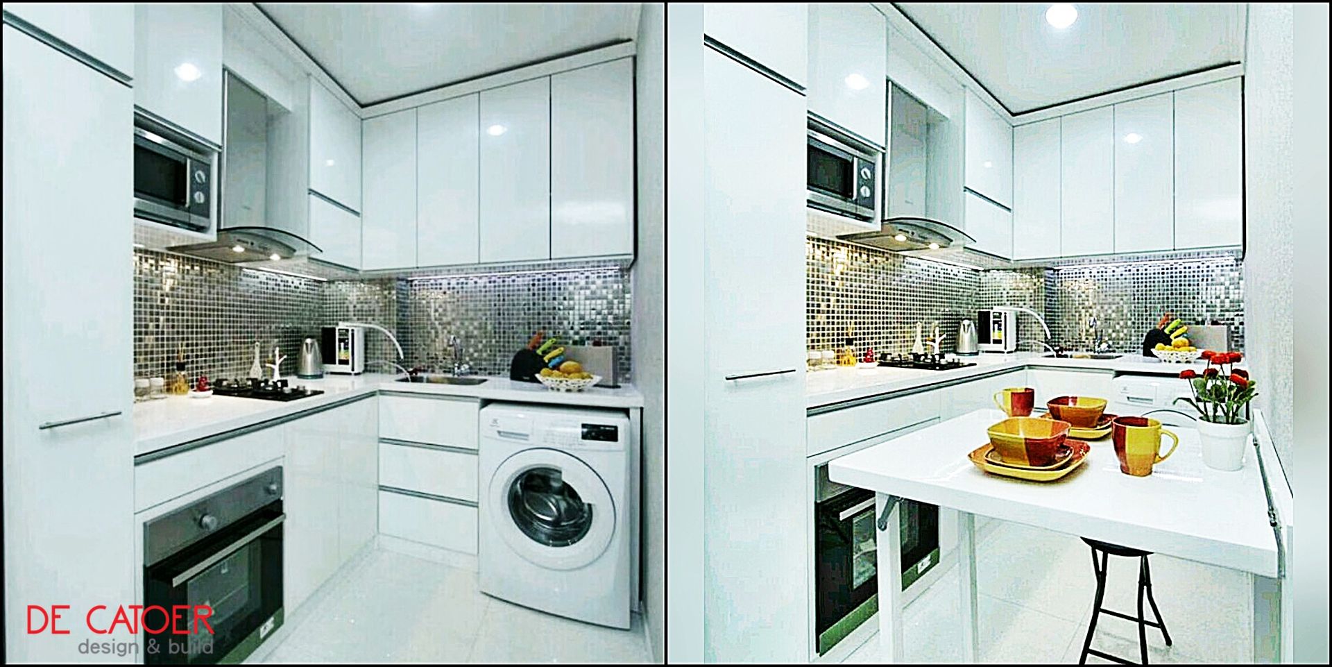 Interior untuk Apartement Belmont - Kebon Jeruk - Jakarta, De' Catoer design & build De' Catoer design & build Cozinhas minimalistas Contraplacado Armários e estantes