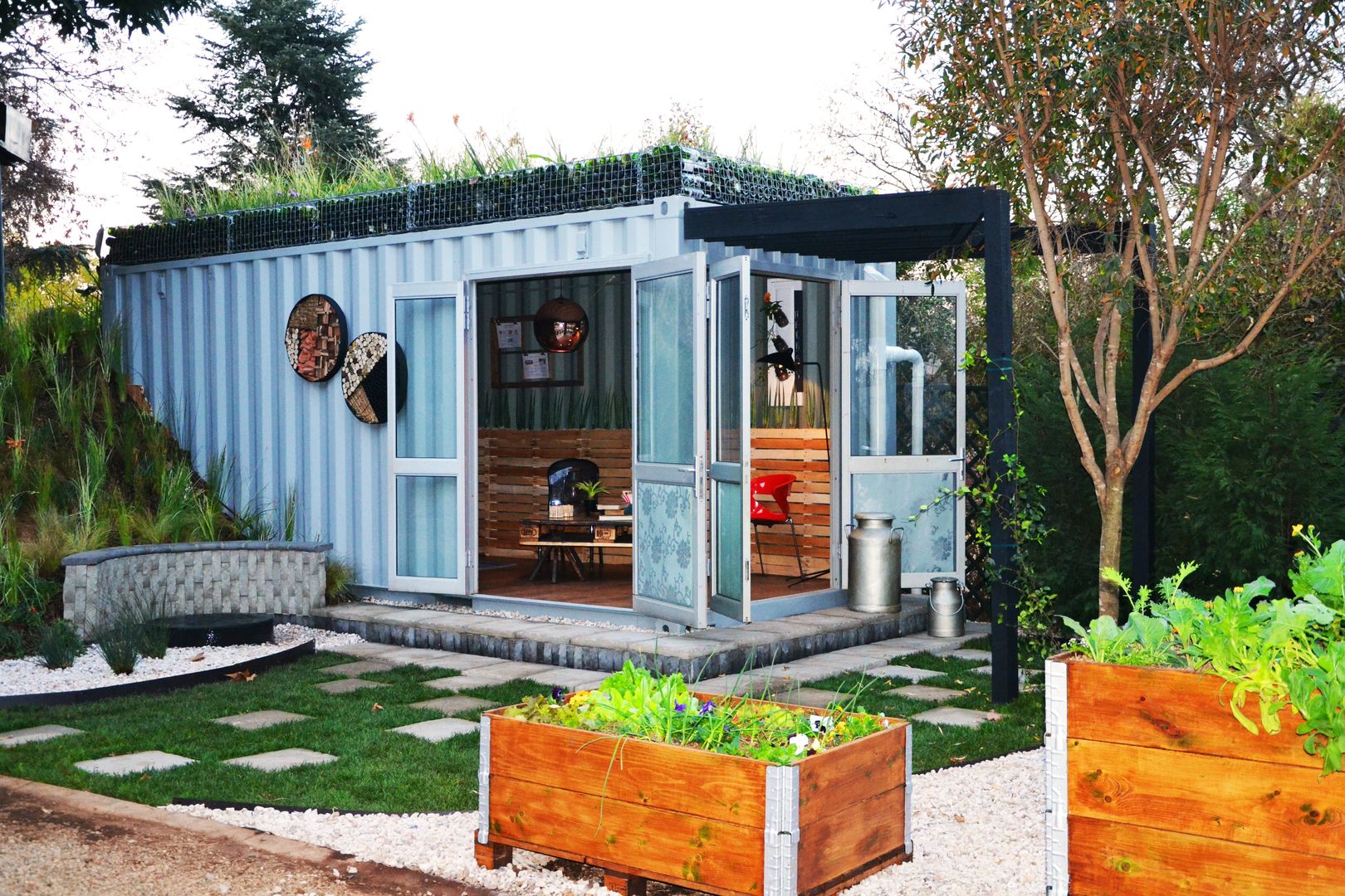 Container Garden space Acton Gardens Industrial style houses Metal