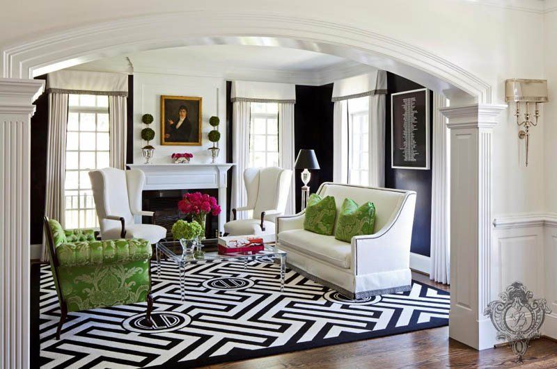 Pop of Color, Kellie Burke Interiors Kellie Burke Interiors Salas de estar ecléticas