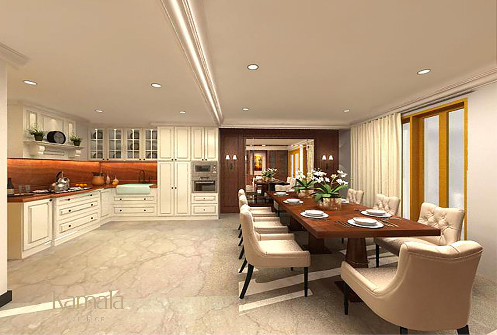 Private Residence @ Karawaci, Kamala Interior Kamala Interior Cucina in stile classico