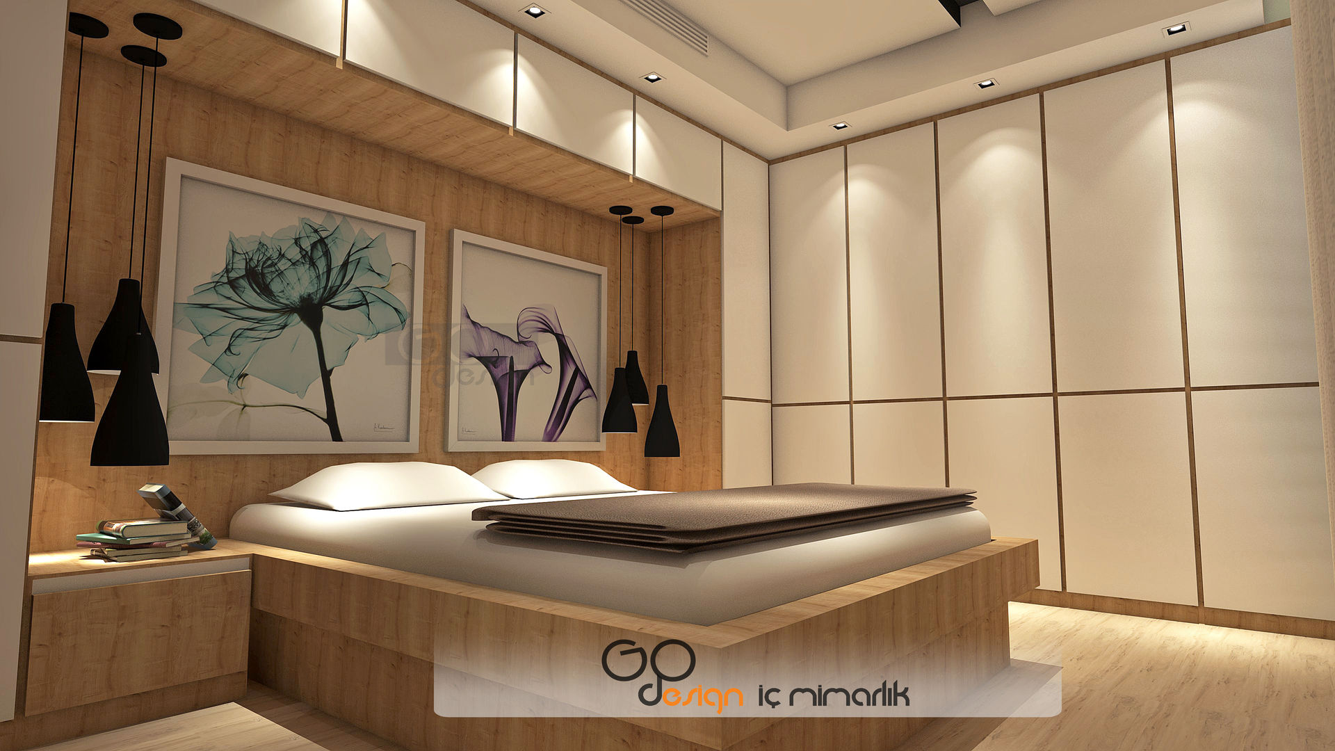 N.D. Koşuyolu Villa Projesi, GO Design İç Mimarlık GO Design İç Mimarlık モダンスタイルの寝室