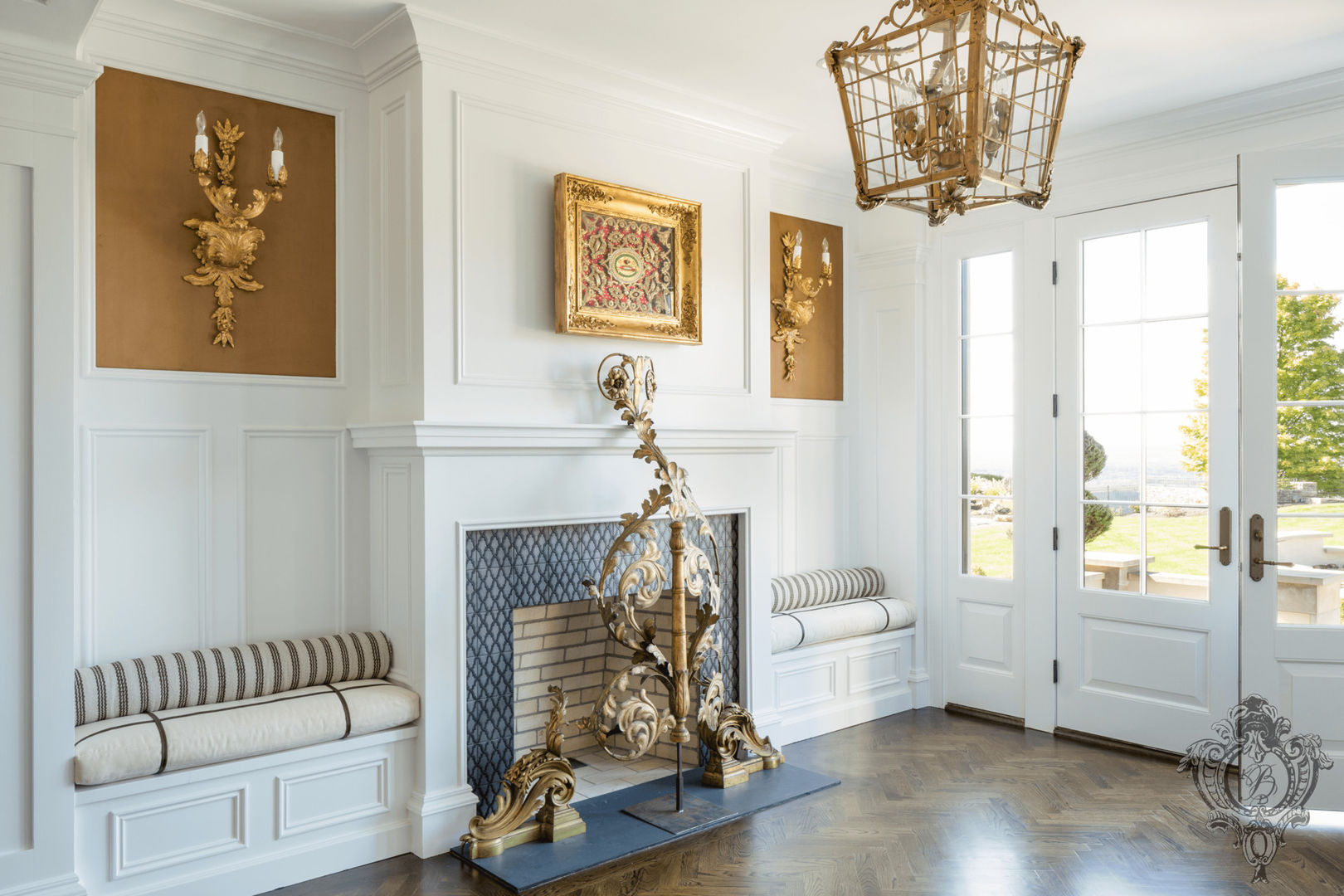 First Floor Foyer Kellie Burke Interiors Classic style corridor, hallway and stairs