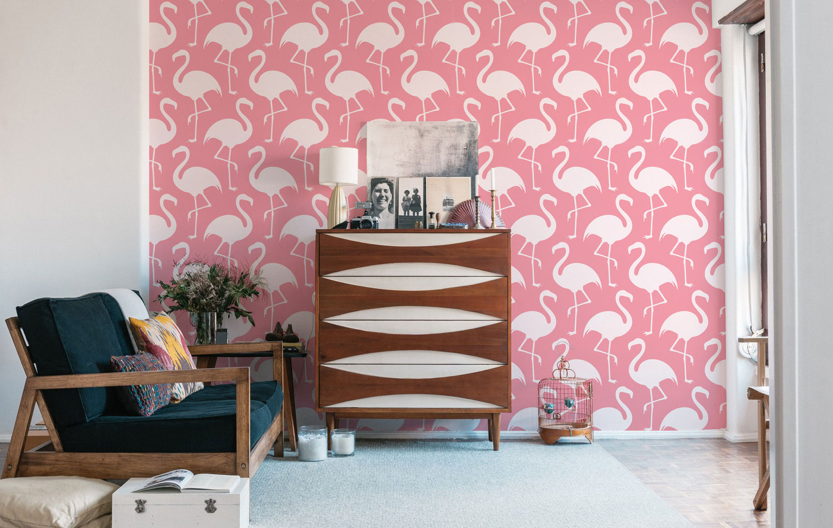 Flamingos Pixers Rustikale Wohnzimmer Accessoires und Dekoration