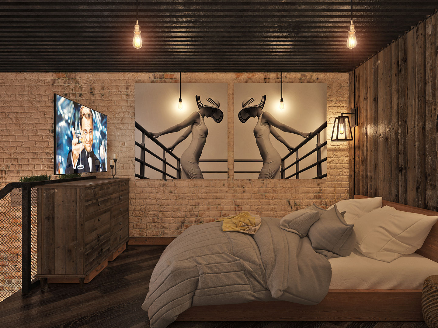 ИНТЕРЬЕР В СТИЛЕ ЛОФТ, Арт Реал Дизайн Арт Реал Дизайн Industrial style bedroom