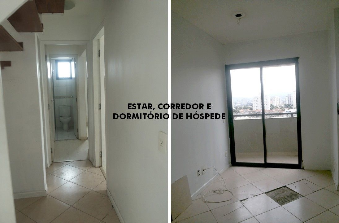 Antes e depois - reforma de duplex na Vila Ipojuca, PRISCILLA BORGES ARQUITETURA E INTERIORES PRISCILLA BORGES ARQUITETURA E INTERIORES Eclectic style living room