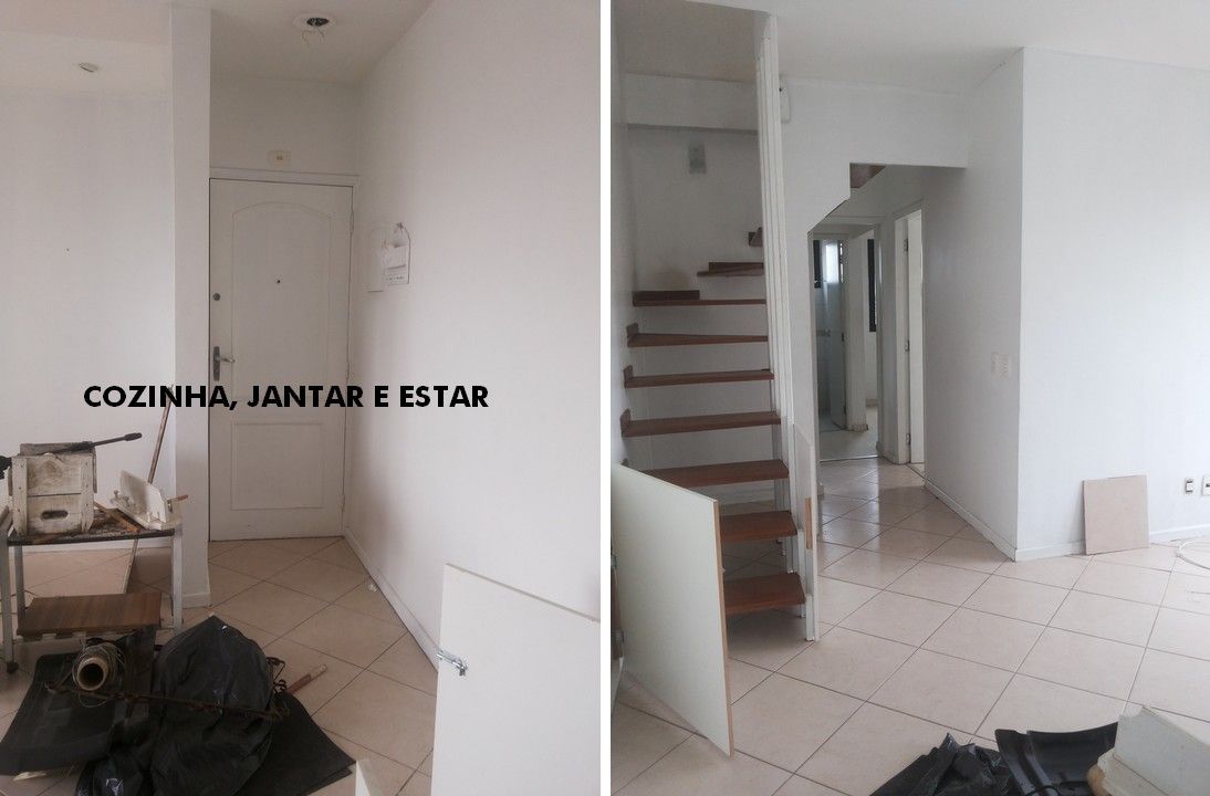 Antes e depois - reforma de duplex na Vila Ipojuca, PRISCILLA BORGES ARQUITETURA E INTERIORES PRISCILLA BORGES ARQUITETURA E INTERIORES 客廳