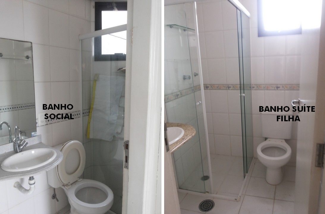 Antes e depois - reforma de duplex na Vila Ipojuca, PRISCILLA BORGES ARQUITETURA E INTERIORES PRISCILLA BORGES ARQUITETURA E INTERIORES Kamar Mandi Gaya Eklektik